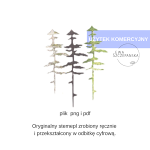 Drzewa. Stempel cyfrowy.