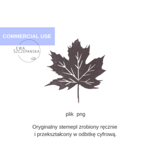 Liść. Stempel cyfrowy.