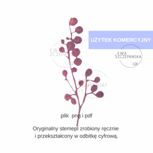 Gałązka z jagodami, stempel cyfrowy