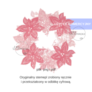 Wianek poinsettia do druku